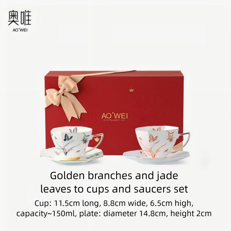Jingdezhen Ceramic Custom Coffee Cup and Saucer Teacher's Day National Day Gift for Best Friend Wedding Gift Gift Box