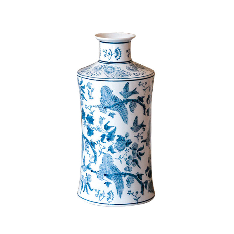 Large Ceramic Vase Manufacturer Light Luxury Blue and White Pastel Craft Porcelain Vase Customization Jingdezhen Decorative Ornament
