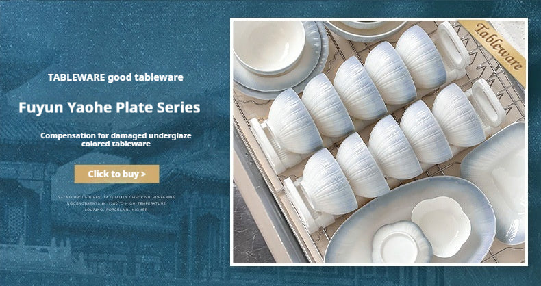 Forbidden City Cultural Creative Jingdezhen Ceramic Underglaze Color Tableware High-end Rice Plate