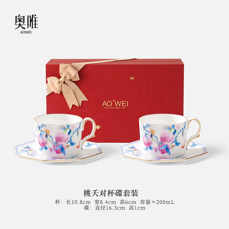 Jingdezhen Source Factory Holiday Gift Set Afternoon Tea Coffee Cup Saucer Tea Set Mug Milk Tea Cup