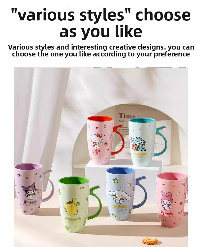 Ceramic Mug Couple Ceramic Cup Large Capacity Straw Cup Office High-Value Home Water Cup Girl's Gift