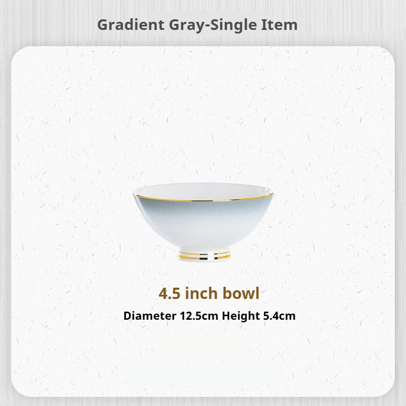 Jingdezhen Ceramic Tableware Custom Plates Dish Plates Household Reunion Platter Tableware Set Fan-Shaped Plates Bowls Dishes Set