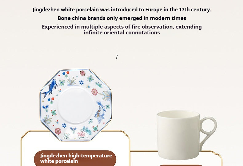Jingdezhen Ceramic Custom Cup Saucer Teapot Teacup Afternoon Tea Set Housewarming Gift Coffee Cup Set Gift Box