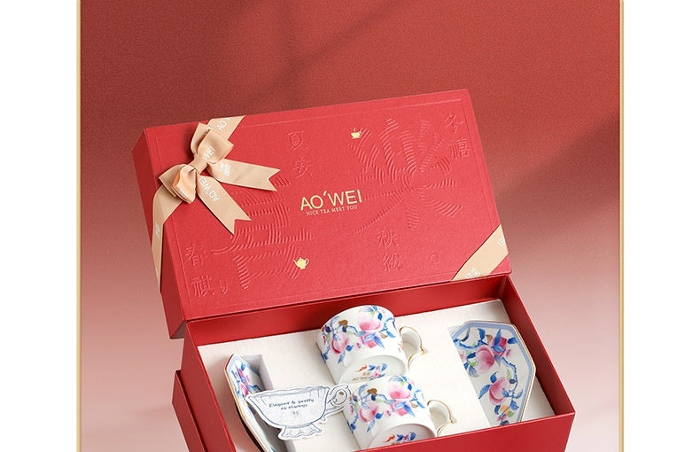 Jingdezhen Source Factory Holiday Gift Set Afternoon Tea Coffee Cup Saucer Tea Set Mug Milk Tea Cup