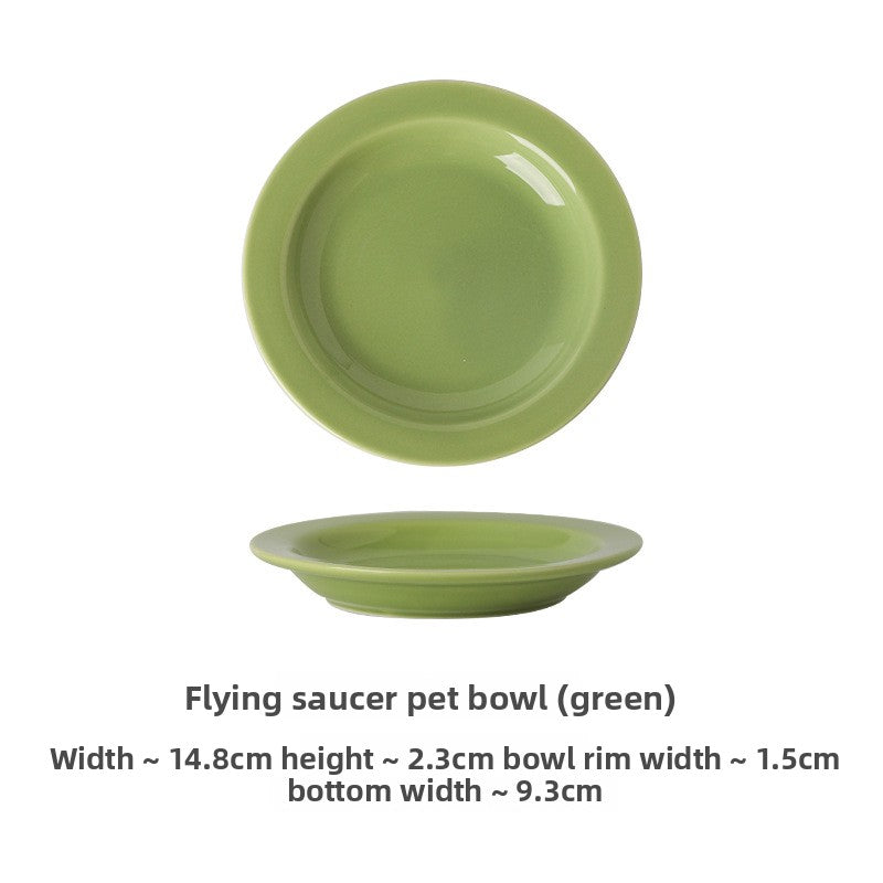 Jingdezhen Ceramic Cat Bowl Pet UFO Bowl Custom Dog Bowl Cat Plate Cat Food Bowl Cat Feeding Bowl Factory Direct