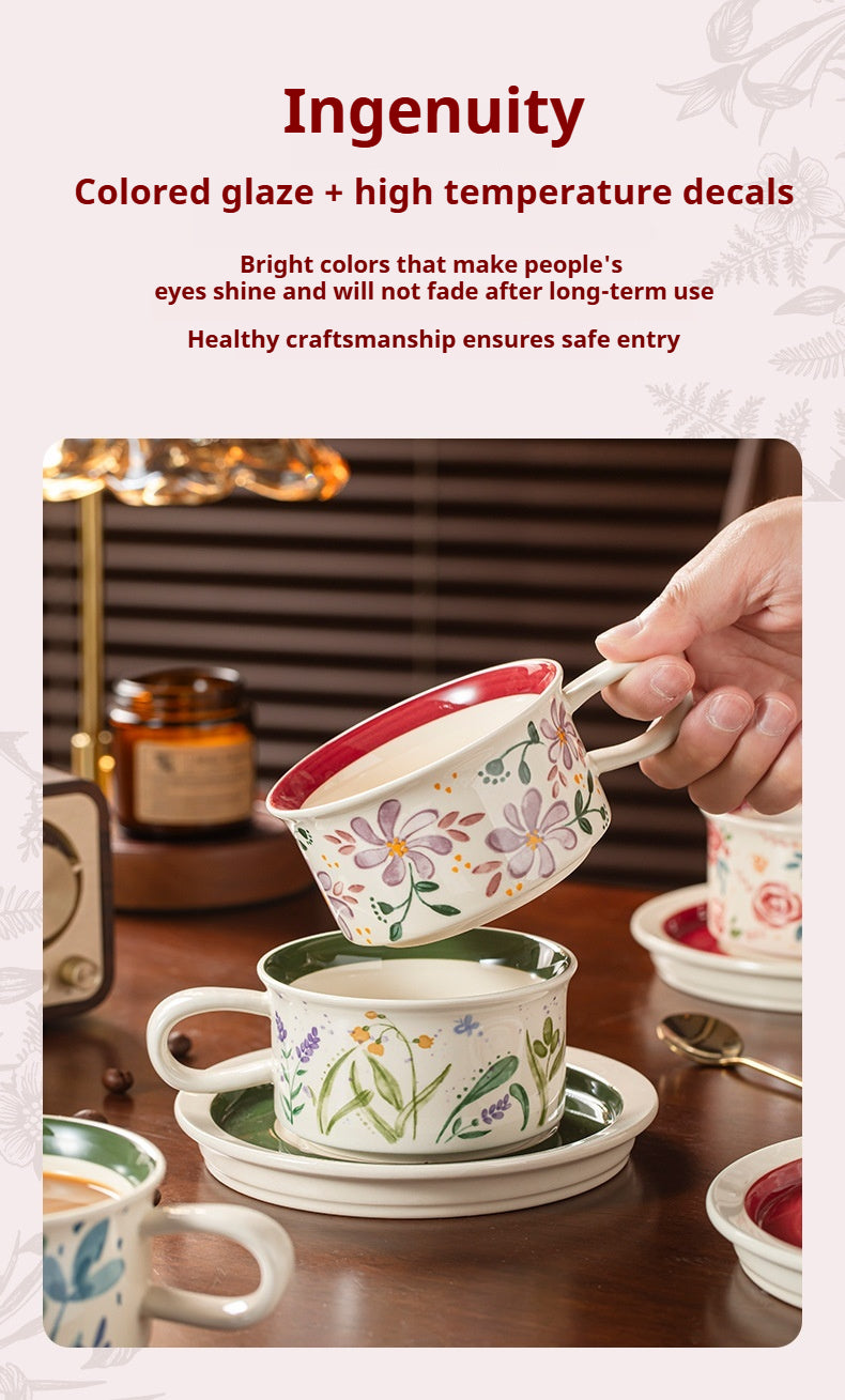 Coffee Cup with Saucer Gift Set for Gifting, Souvenirs, Birthday Gifts, Coffee Set, Housewarming Ceramic Gifts, Afternoon Tea