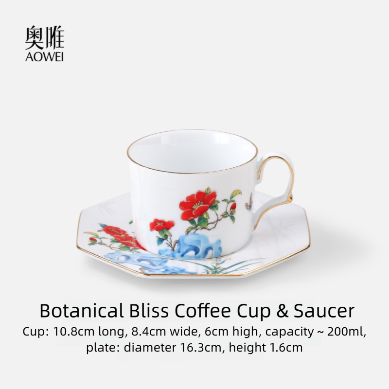 Jingdezhen High White Porcelain Coffee Cup and Saucer Custom Set Gift Box Afternoon Tea Set High Aesthetic Gift