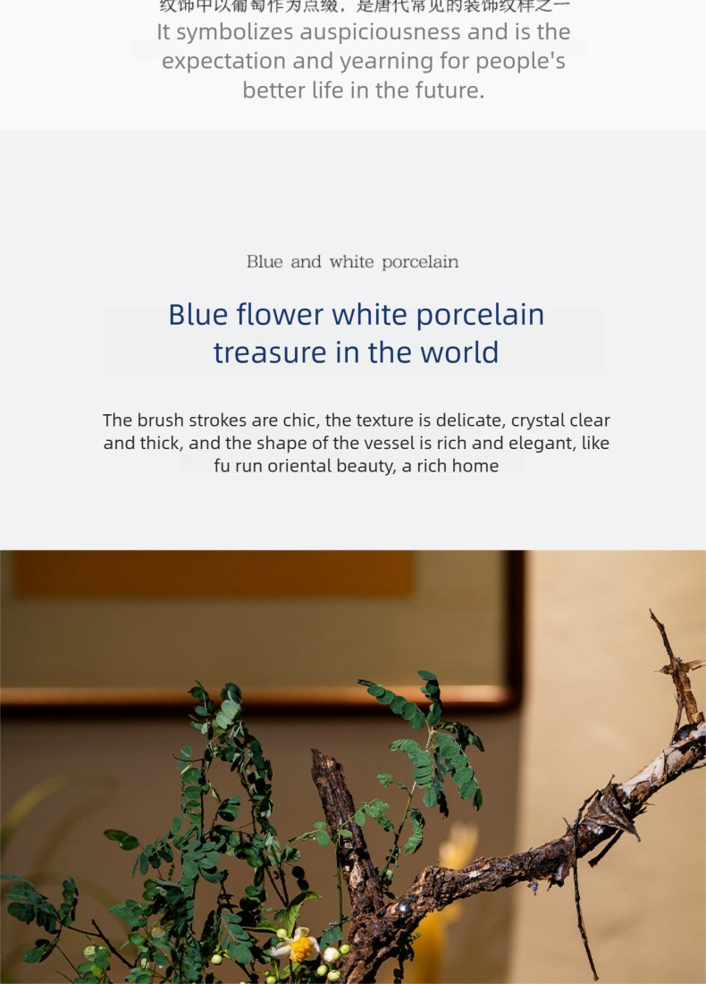 Large Ceramic Vase Manufacturer Light Luxury Blue and White Pastel Craft Porcelain Vase Customization Jingdezhen Decorative Ornament