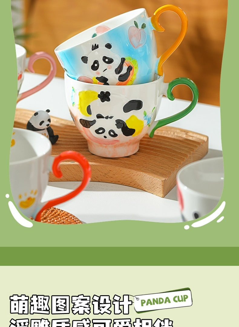Large-capacity underglaze-painted coffee cup and milk cup