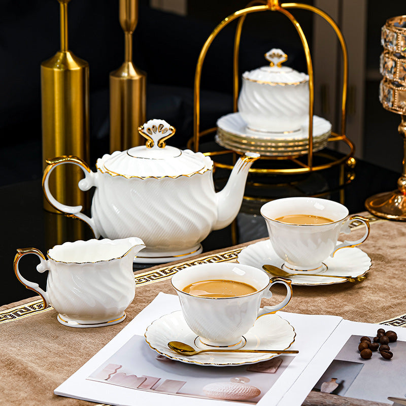 Jingdezhen Porcelain Coffee Cup & Saucer Set / Luxury Gift Box