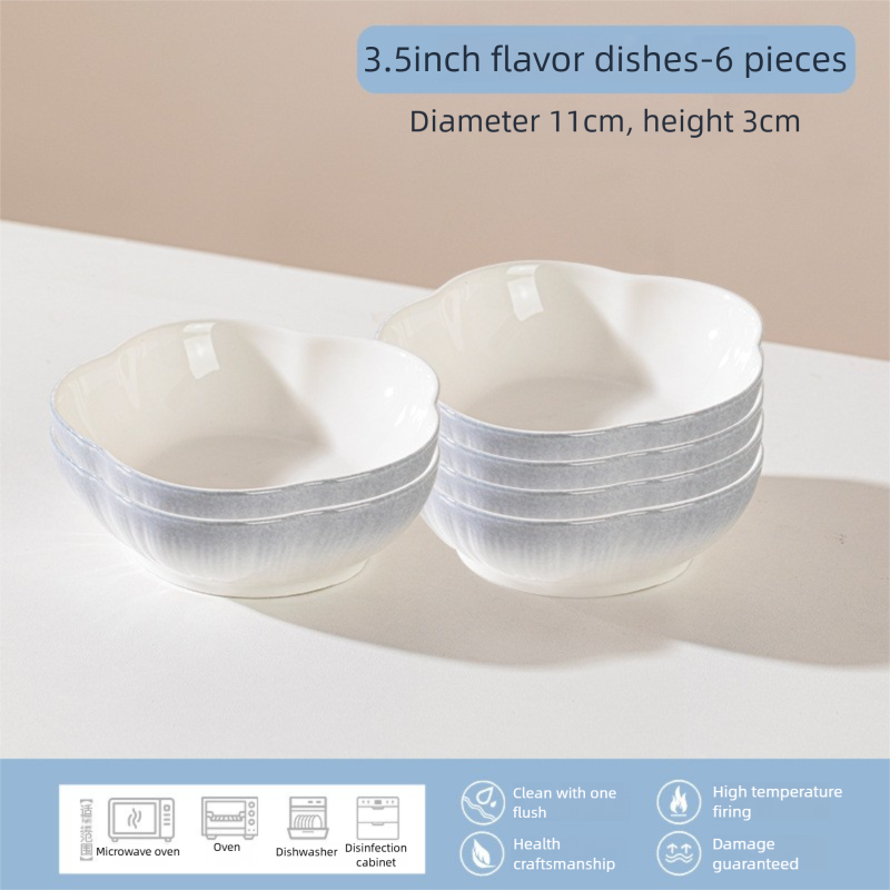 Jingdezhen Ceramic Flavor Plate Custom Home Hot Pot Dipping Sauce Plate Snack Small Plate Dish Plate Pickle Plate Soy Sauce Vinegar Plate