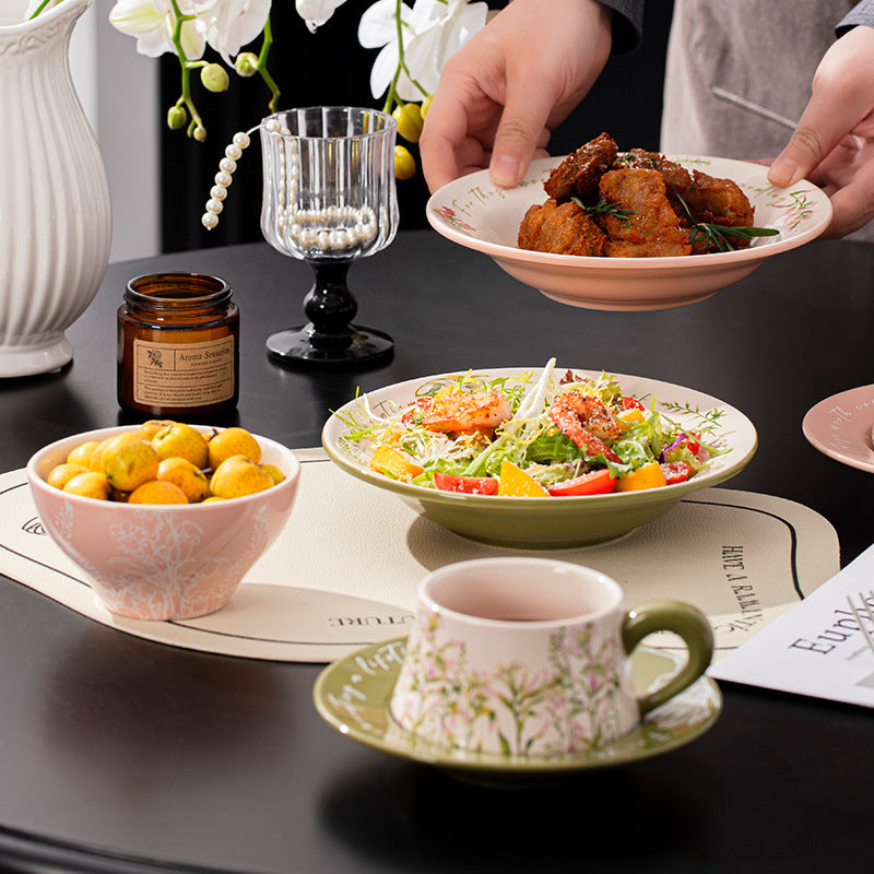 French Ceramic Tableware Set High-Value Bowl Plate Dish Single Person Dining Set Housewarming Gift Wedding Gift Souvenir