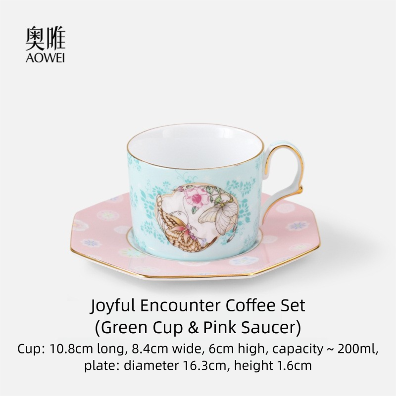 Jingdezhen High White Porcelain Coffee Cup and Saucer Custom Set Gift Box Afternoon Tea Set High Aesthetic Gift
