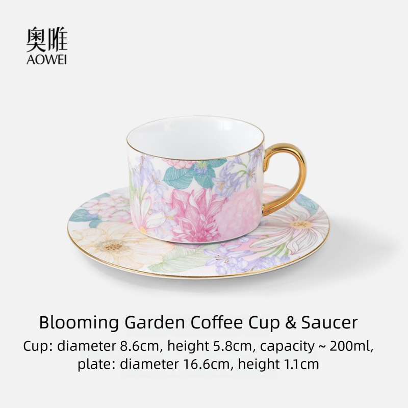 Jingdezhen High White Porcelain Coffee Cup and Saucer Custom Set Gift Box Afternoon Tea Set High Aesthetic Gift