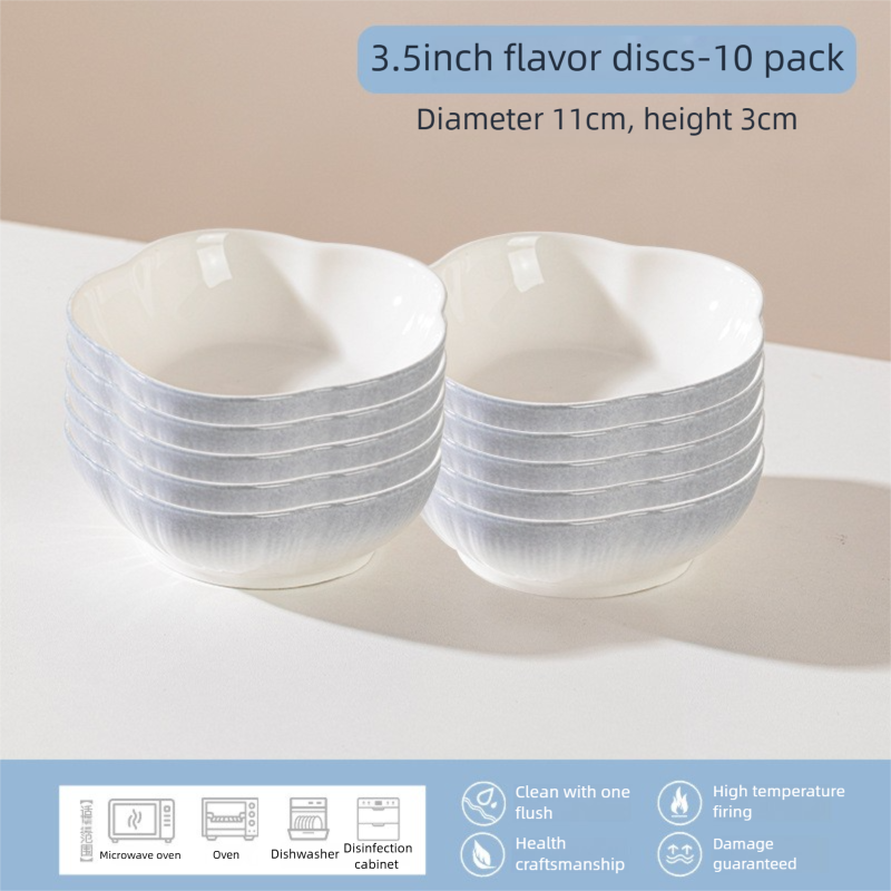 Jingdezhen Ceramic Flavor Plate Custom Home Hot Pot Dipping Sauce Plate Snack Small Plate Dish Plate Pickle Plate Soy Sauce Vinegar Plate