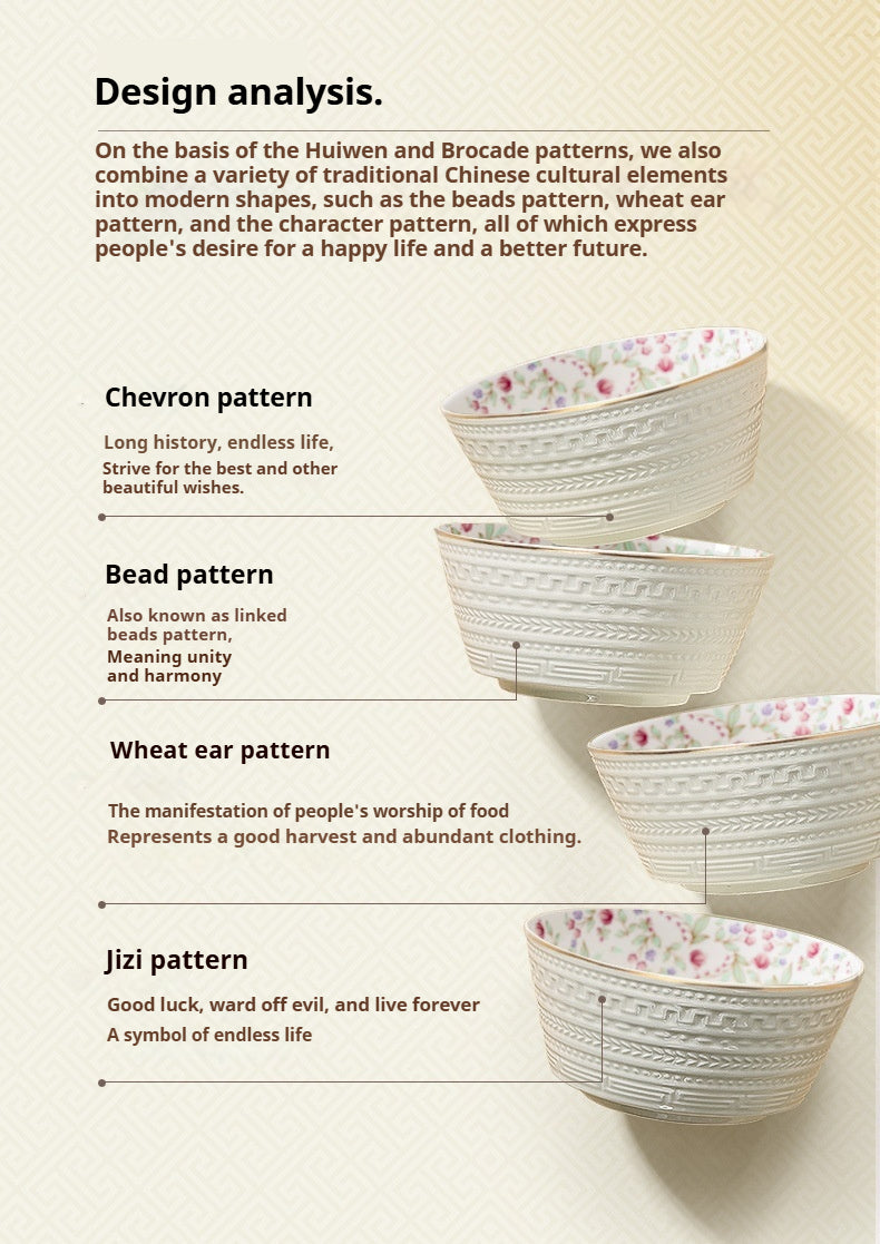 Taipei National Palace Museum Cultural and Creative Jingdezhen Ceramic Tableware Gift Set Custom Housewarming New Home Bowl and Plate Set for Home Use
