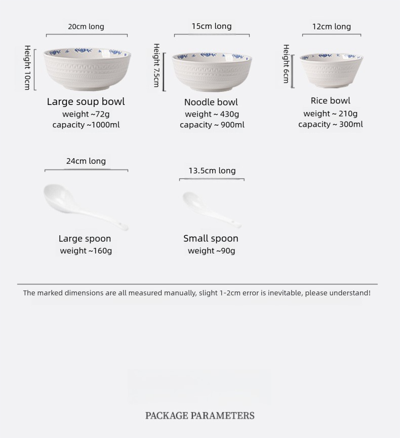Taipei National Palace Museum Cultural and Creative Collaboration Ceramic Bowl and Plate Set Household Tableware Set Bowl and Plate Jingdezhen Bowl Set Housewarming