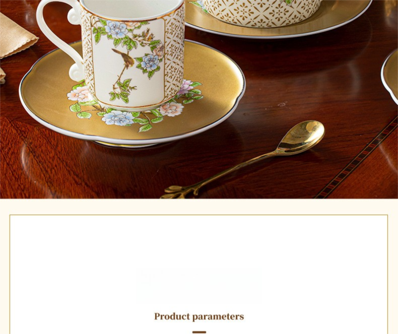 Qinsehe Ming Bone China Light Luxury Ceramic High-end Afternoon Tea Coffee Cup Set with Cup Saucer Wholesale Gift