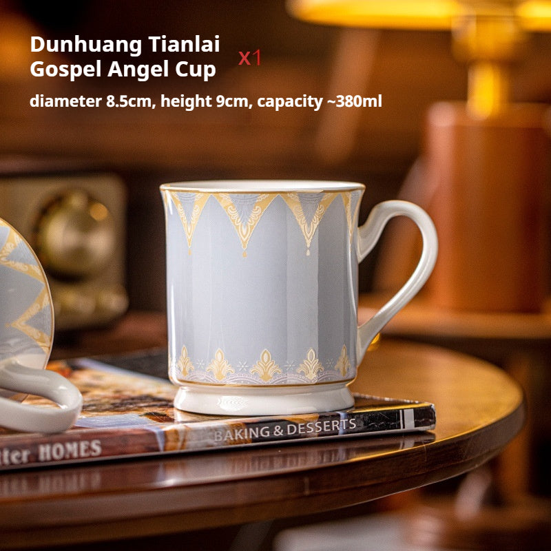 Jingdezhen Ceramic Mug Home Use High Aesthetic Drinking Cup Large Capacity Office Water Cup Breakfast Oatmeal Cup