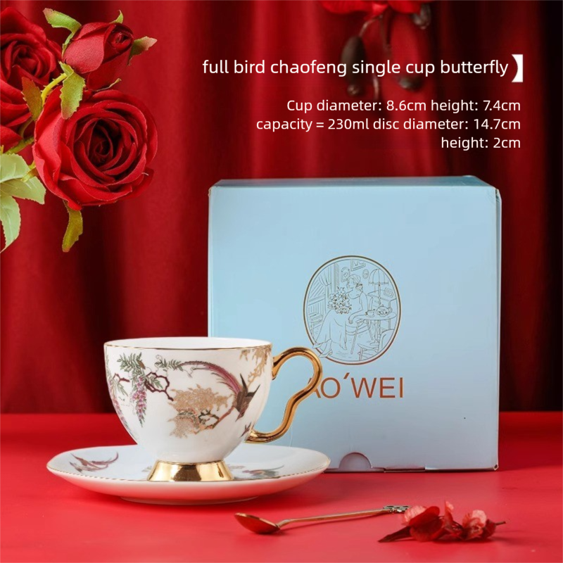 Jingdezhen Ceramic Custom Afternoon Tea Coffee Cup Saucer Tea Set Mug Business Gift Points Redemption Exquisite