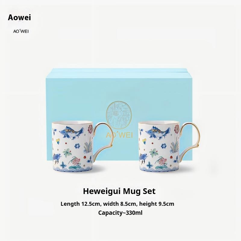 Jingdezhen Ceramic Custom Cup Saucer Teapot Teacup Afternoon Tea Set Housewarming Gift Coffee Cup Set Gift Box