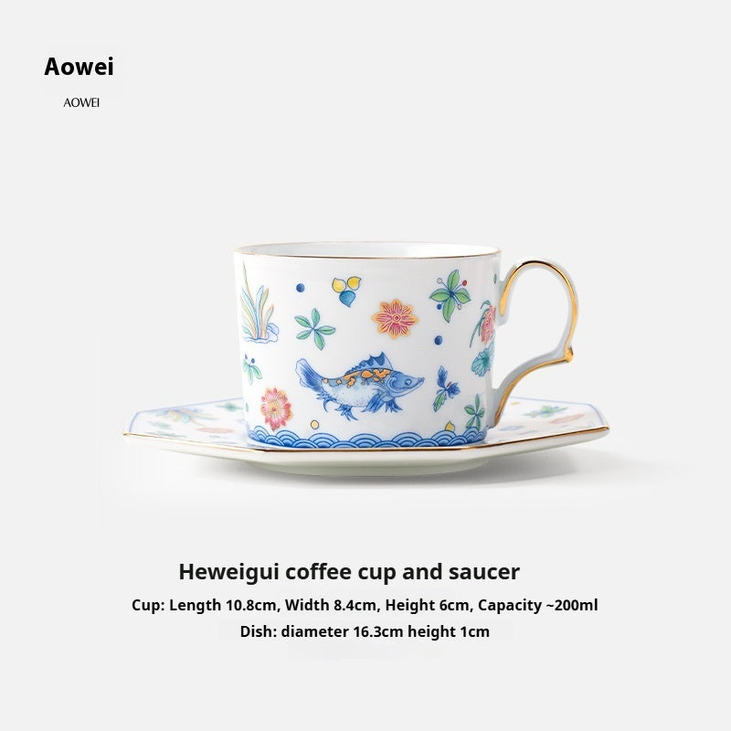 Jingdezhen Ceramic Custom Cup Saucer Teapot Teacup Afternoon Tea Set Housewarming Gift Coffee Cup Set Gift Box