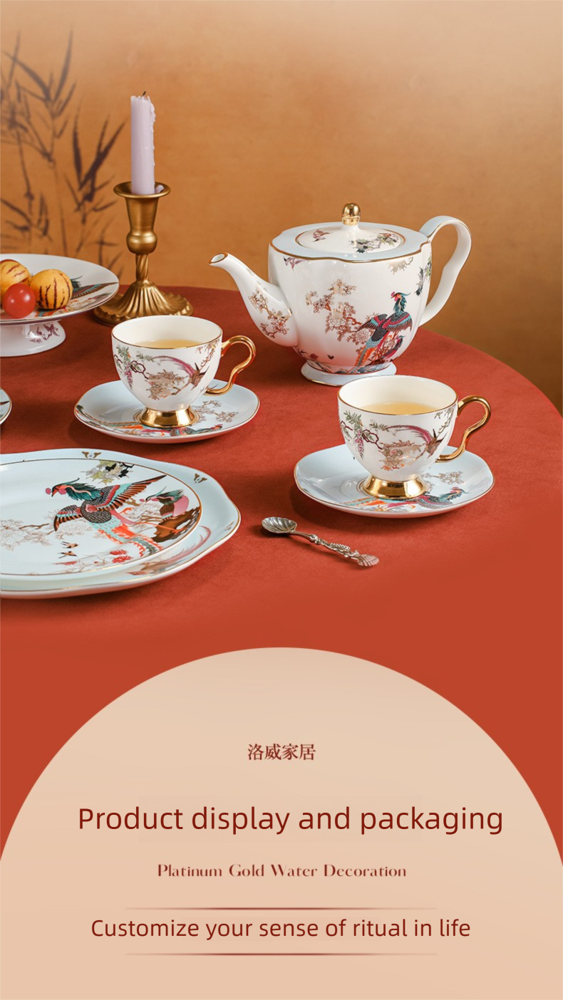 Jingdezhen Ceramic Custom Afternoon Tea Coffee Cup Saucer Tea Set Mug Business Gift Points Redemption Exquisite