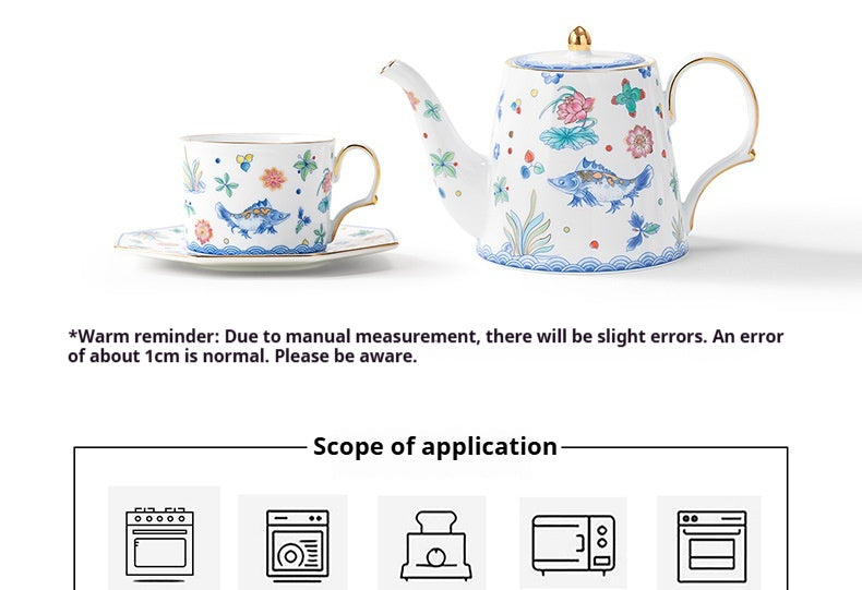 Jingdezhen Ceramic Custom Cup Saucer Teapot Teacup Afternoon Tea Set Housewarming Gift Coffee Cup Set Gift Box