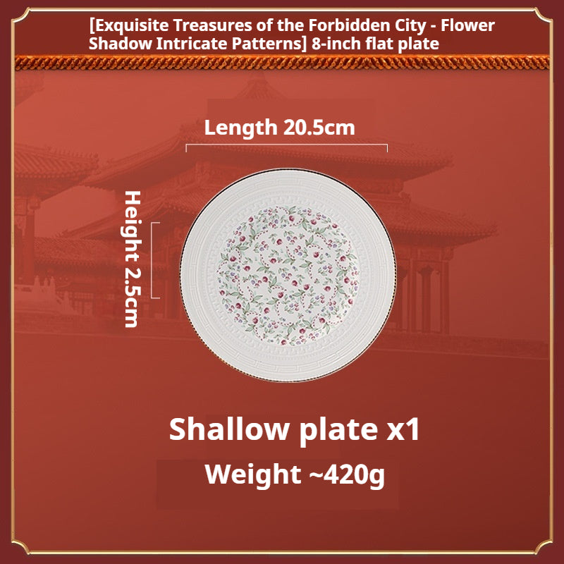Taipei National Palace Museum Cultural and Creative Jingdezhen Ceramic Tableware Gift Set Custom Housewarming New Home Bowl and Plate Set for Home Use