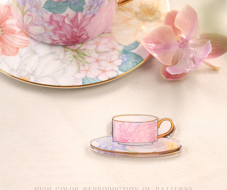 In Stock Jingdezhen Coffee Cup Saucer Refrigerator Magnet National Trend Cultural Creative Refrigerator Magnet Company Daily Gift New Wedding Souvenir