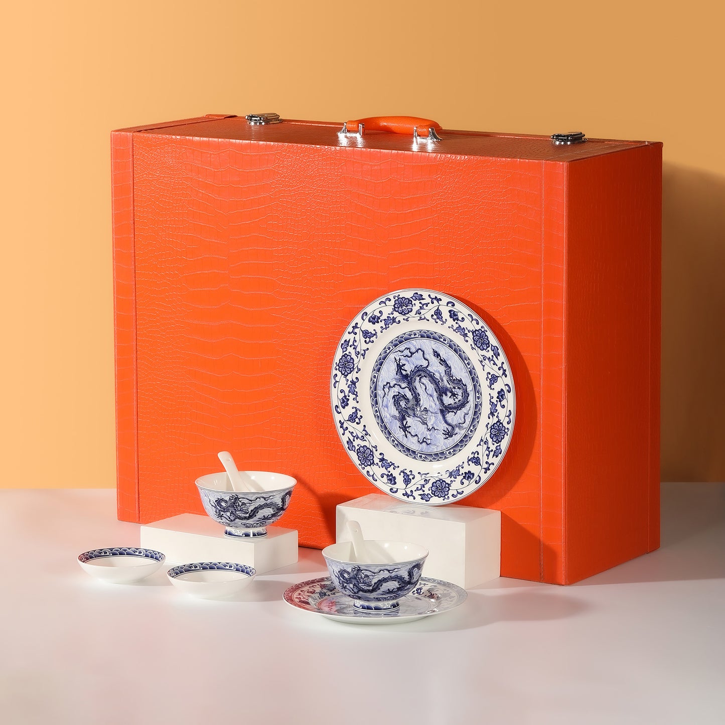 Jingdezhen Ceramic Tableware Gift Custom High-end Festival Gift Box New Year Gift Box Wedding Housewarming Gift Box Customization