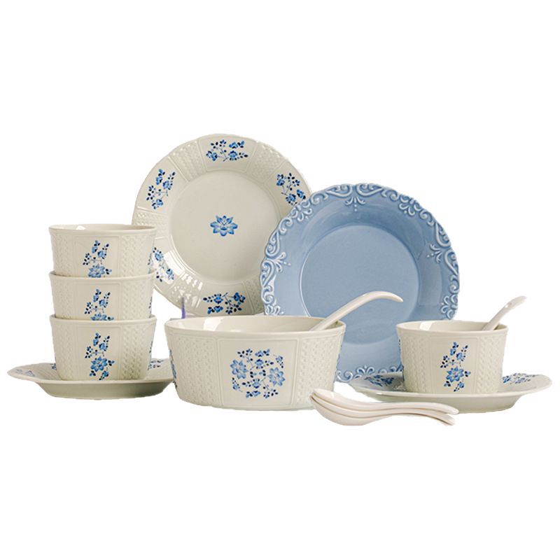 French Retro Tableware Set 2025 New High-Value Bowls Plates Tableware Housewarming New Home Bowl and Plate Set for Home Use