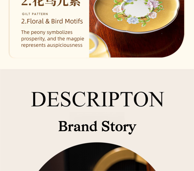 Qinsehe Ming Bone China Light Luxury Ceramic High-end Afternoon Tea Coffee Cup Set with Cup Saucer Wholesale Gift