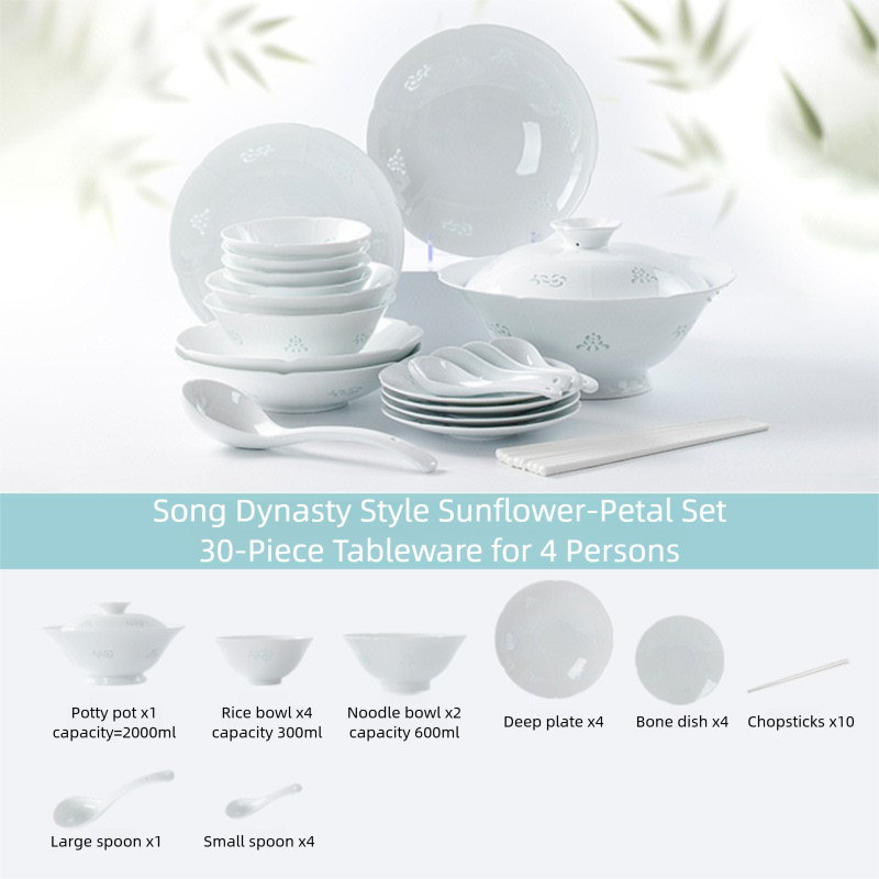 Jingdezhen Celadon Exquisite Tableware Custom Gift Set Light Luxury Chinese Style Bowl and Plate Set Household Ceramic Bowl and Plate Set