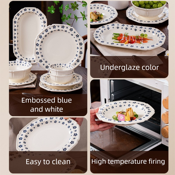Underglaze Porcelain Tableware Gift Set – Custom Ceramic Bowls & Plates for Home