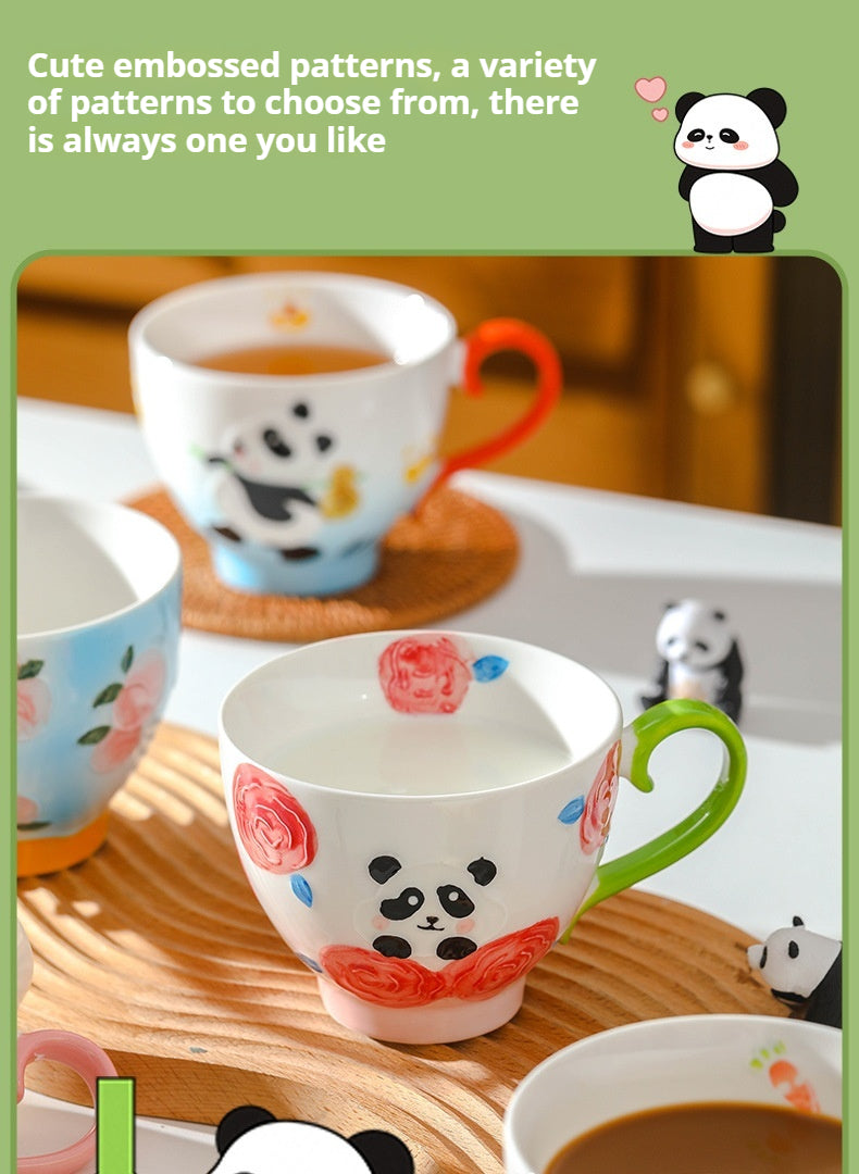 Large-capacity underglaze-painted coffee cup and milk cup