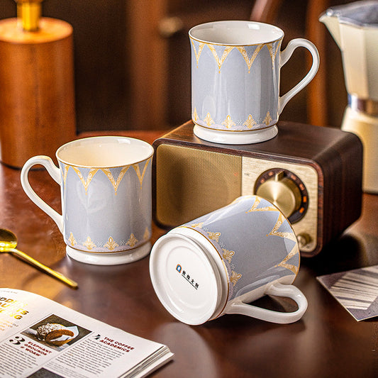 Jingdezhen Ceramic Mug Home Use High Aesthetic Drinking Cup Large Capacity Office Water Cup Breakfast Oatmeal Cup