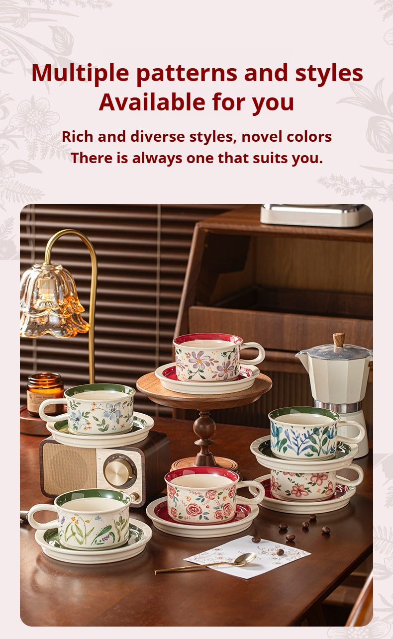 Coffee Cup with Saucer Gift Set for Gifting, Souvenirs, Birthday Gifts, Coffee Set, Housewarming Ceramic Gifts, Afternoon Tea