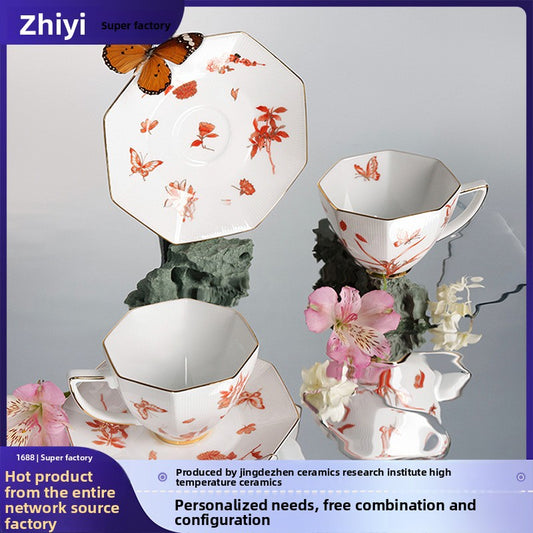 Jingdezhen Ceramic Custom Coffee Cup and Saucer Teacher's Day National Day Gift for Best Friend Wedding Gift Gift Box
