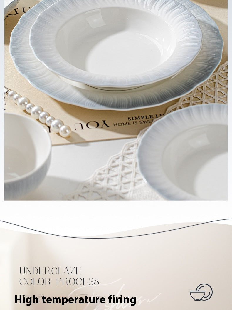 Forbidden City Cultural Creative Jingdezhen Ceramic Underglaze Color Tableware High-end Rice Plate