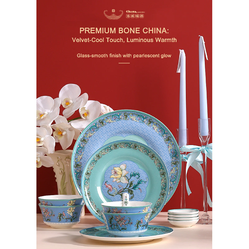 Forbidden City Cultural and Creative Series Jingdezhen Ceramic Tableware Gift Set Customized Chinese Style High-Value Bowl and Plate Set for Home Use