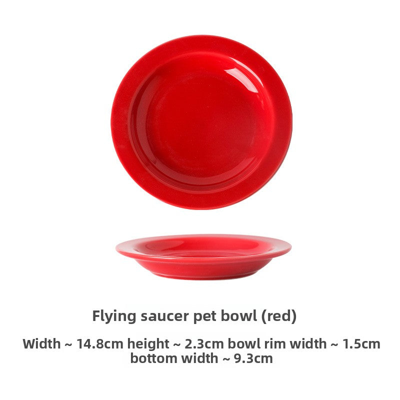Jingdezhen Ceramic Pet Bowl – Custom UFO Style Cat & Dog Food Feeding Dish