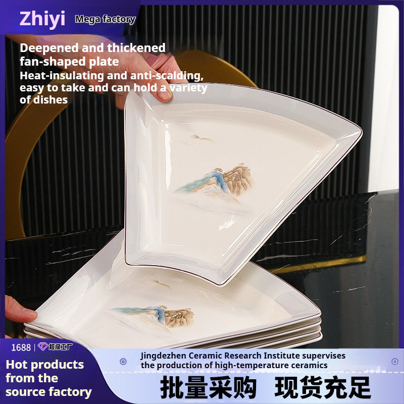 Jingdezhen Ceramic Custom New Year Reunion Platter Set Bowl Household Bowlware Tableware Set New Year's Eve Dinner Bowl Plate