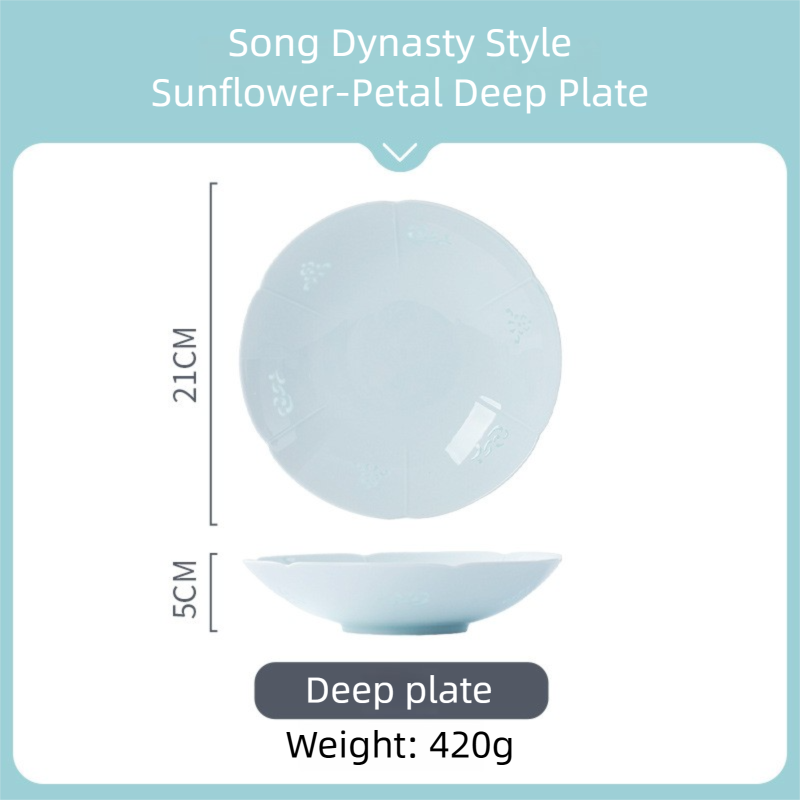 Jingdezhen Celadon Exquisite Tableware Custom Gift Set Light Luxury Chinese Style Bowl and Plate Set Household Ceramic Bowl and Plate Set