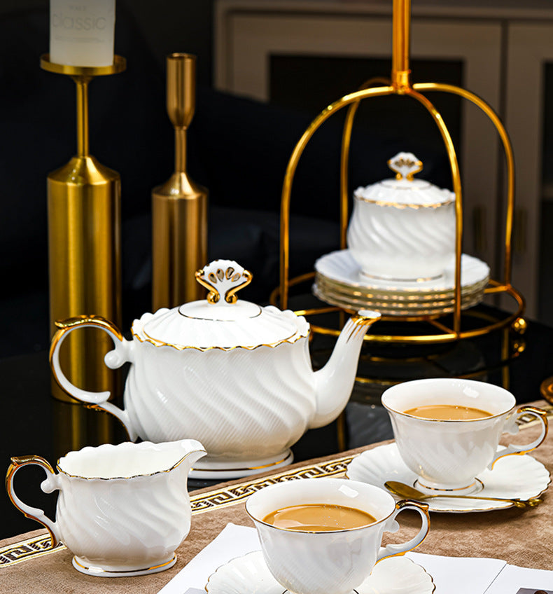 Jingdezhen Porcelain Coffee Cup & Saucer Set / Luxury Gift Box