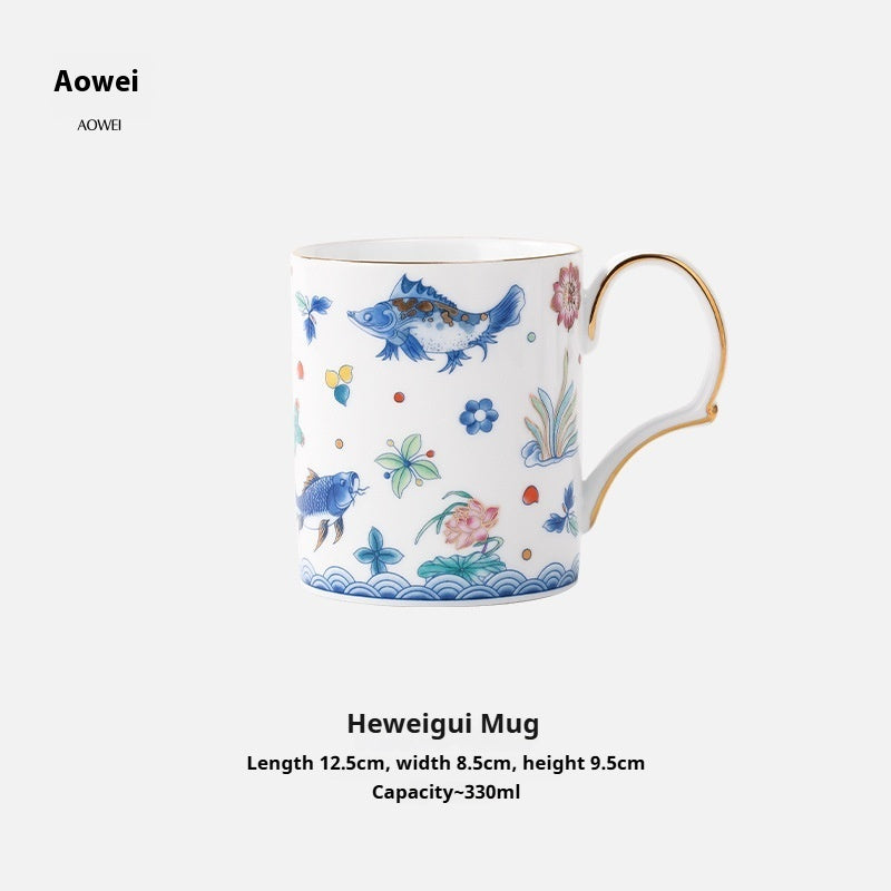Jingdezhen Ceramic Custom Cup Saucer Teapot Teacup Afternoon Tea Set Housewarming Gift Coffee Cup Set Gift Box
