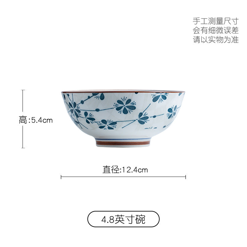 Manufacturer Bowl and Plate Set Household Rice Bowl Single Noodle Bowl Japanese Underglaze Color Soup Bowl Ceramic Bowl Plate Tableware Dish