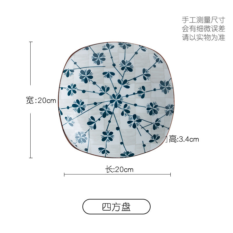 Manufacturer Bowl and Plate Set Household Rice Bowl Single Noodle Bowl Japanese Underglaze Color Soup Bowl Ceramic Bowl Plate Tableware Dish