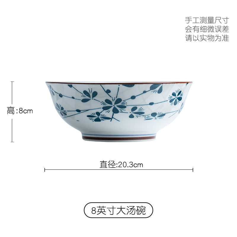 Manufacturer Bowl and Plate Set Household Rice Bowl Single Noodle Bowl Japanese Underglaze Color Soup Bowl Ceramic Bowl Plate Tableware Dish