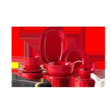 French Relief Ceramic Tableware Gift Set – Elegant Bowls & Plates for Wedding or Housewarming